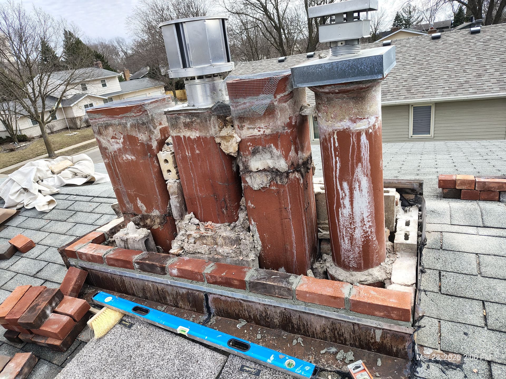 Gallery photos for Chimney Rebuild From the Roofline Up - Brick by Brick: Image #3