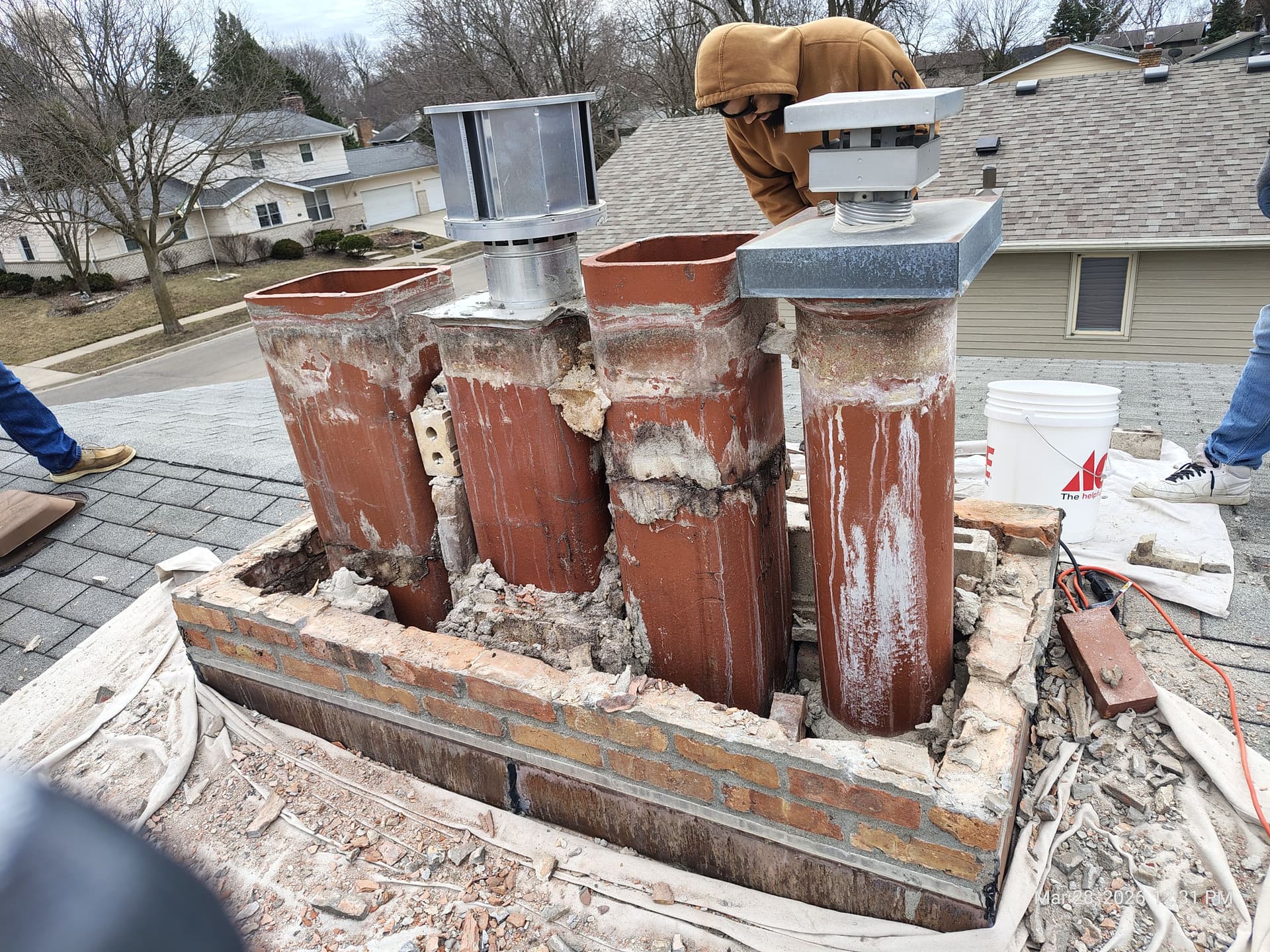 Gallery photos for Chimney Rebuild From the Roofline Up - Brick by Brick: Image #1