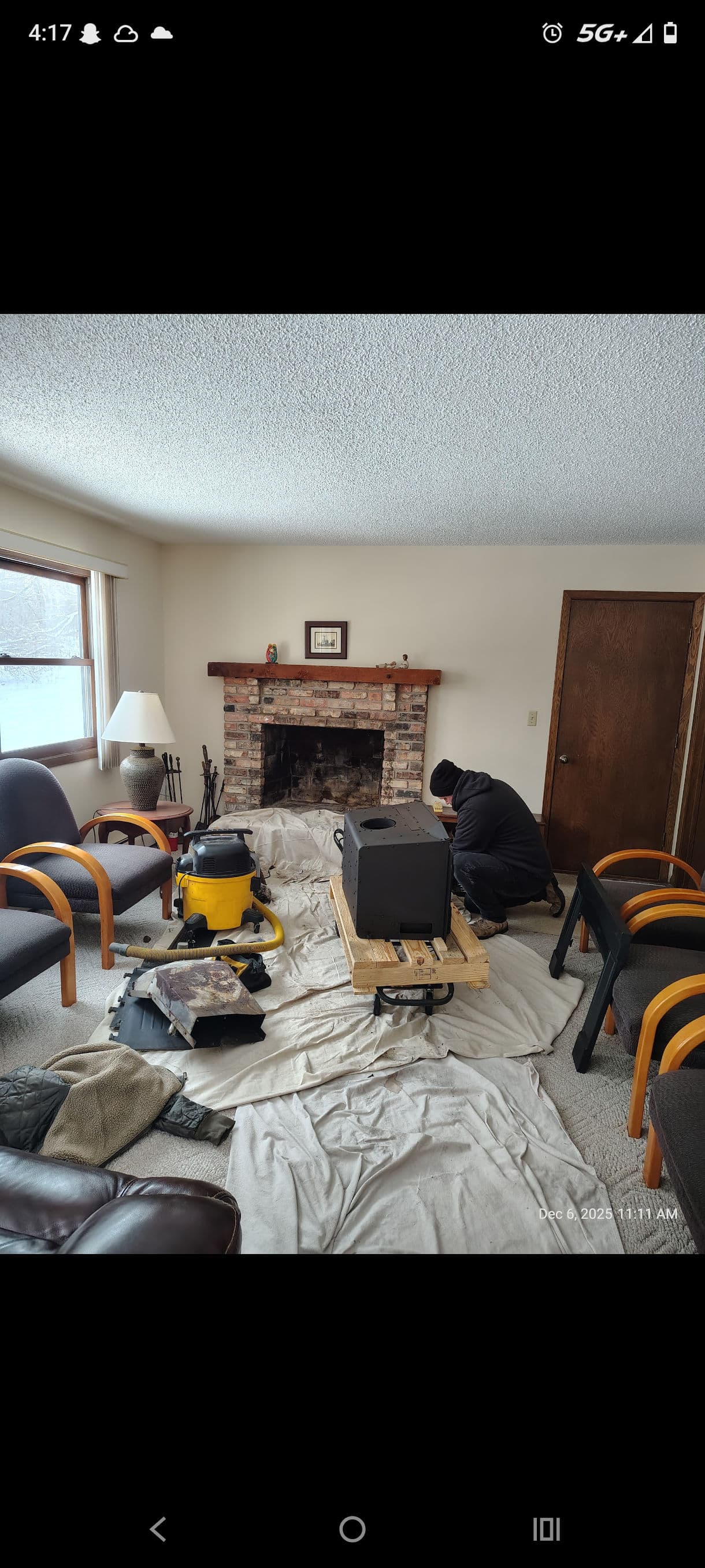 Gallery photos for Dead Masonry Fireplace Gets a Wood-Burning Insert and New Life: Image #2